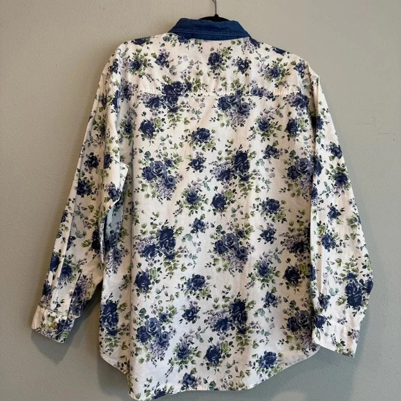 Pennylane Vintage Button Down Shirt Floral Cottagecore Costal Cowgirl Western L - Picture 3 of 7